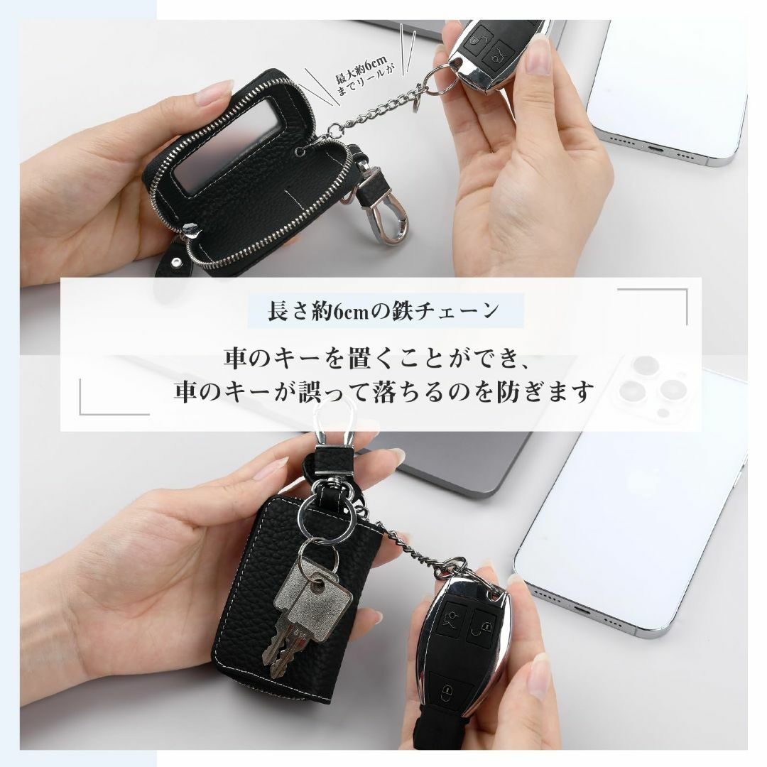 【色:Aダークグリーン】[Dockii] 本革 キーケース スマートキーケース  メンズのバッグ(その他)の商品写真