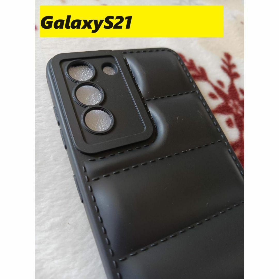 Galaxy(ギャラクシー)のGalaxyS21 ぷっくり　オシャレ　 黒色　Galaxyケース スマホ/家電/カメラのスマホアクセサリー(Androidケース)の商品写真