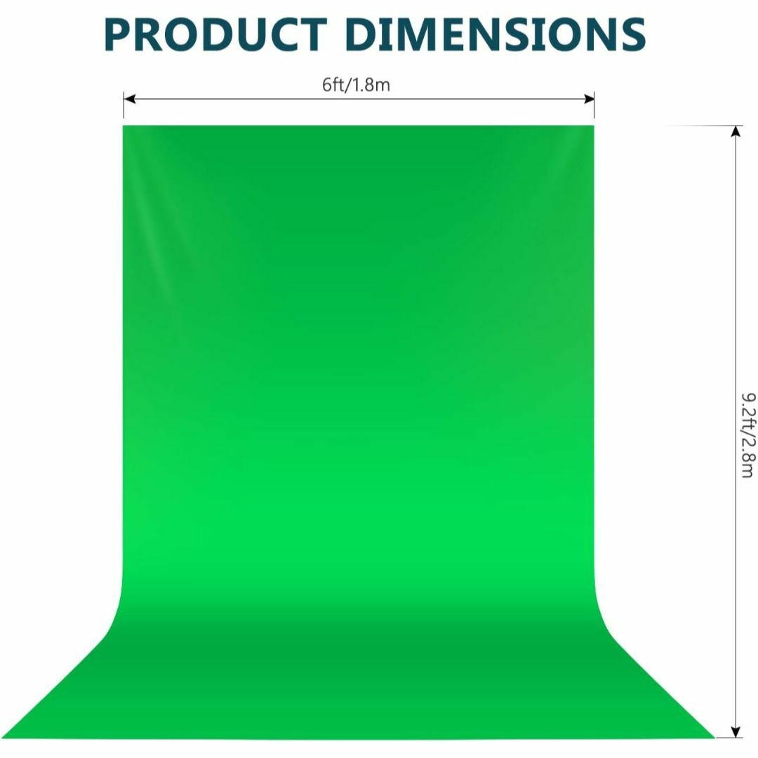 【大型：2.8m x 1.8m】zoom 背景 グリーンバック スマホ/家電/カメラのカメラ(その他)の商品写真