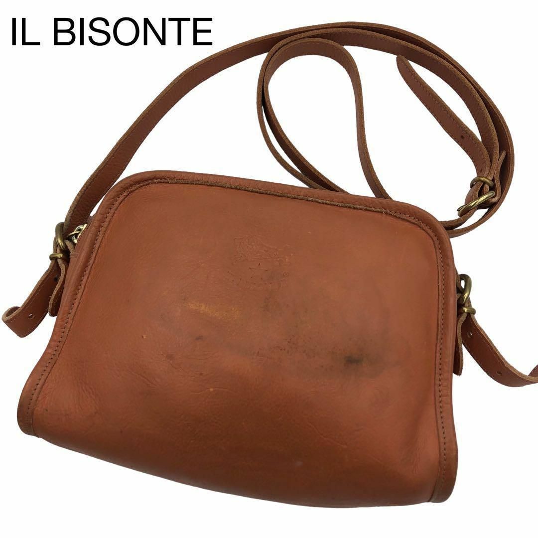 IL BISONTE(イルビゾンテ)のイルビゾンテ　ミニポシェットショルダー　カメラバッグ型　ブラウン レディースのバッグ(ショルダーバッグ)の商品写真