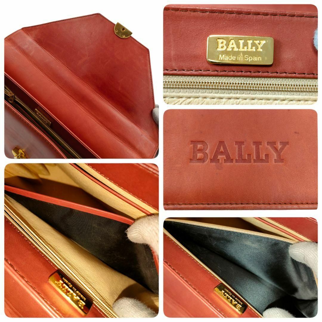 BALLY バリー ハンドバッグ フラップ 金具 レザー ブラウン系 BALLY バリー ハンドバッグ フラップ 金具 レザー ブラウン系