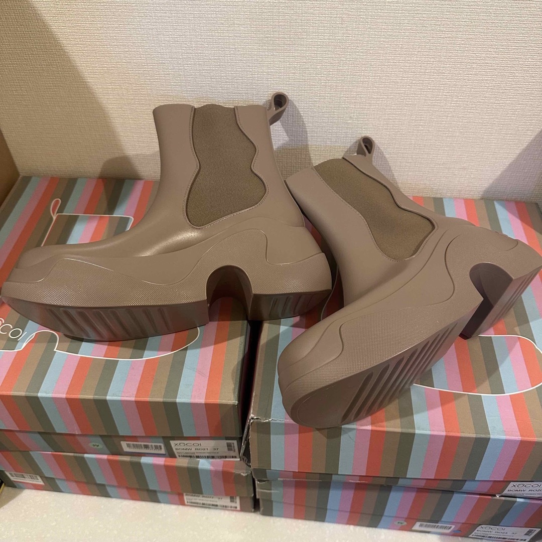 EU41 キソコイ　グレー【他カラー・サイズ有り】厚底ラバーブーツ　チャンキー メンズの靴/シューズ(ブーツ)の商品写真