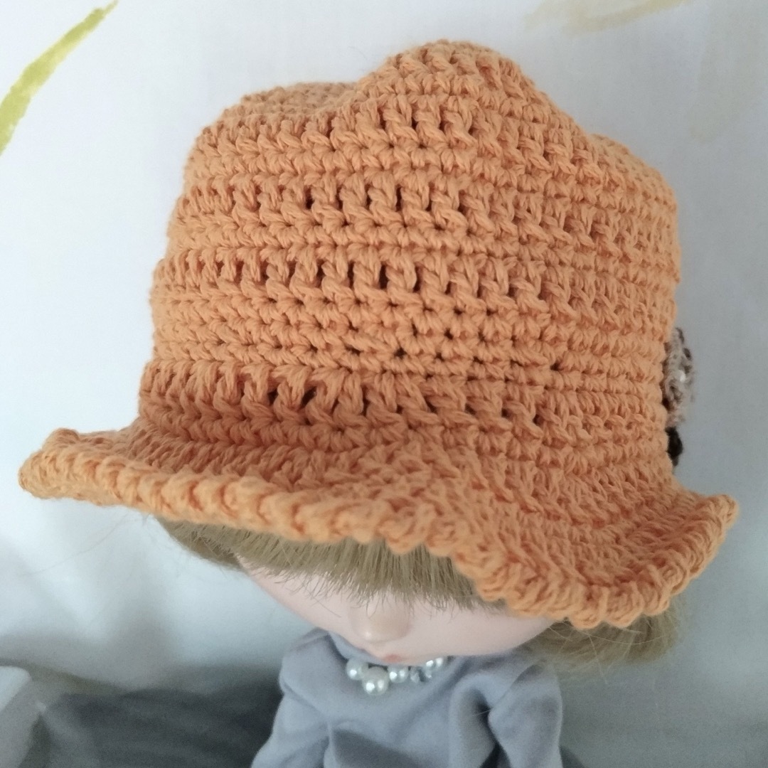 ブライスの帽子　オレンジ　⭐︎0512-02⭐︎ ハンドメイドのぬいぐるみ/人形(人形)の商品写真