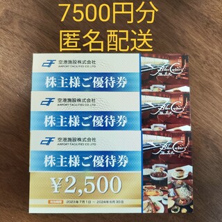 【6月30日まで】空港施設 株主優待券 7500円分(その他)