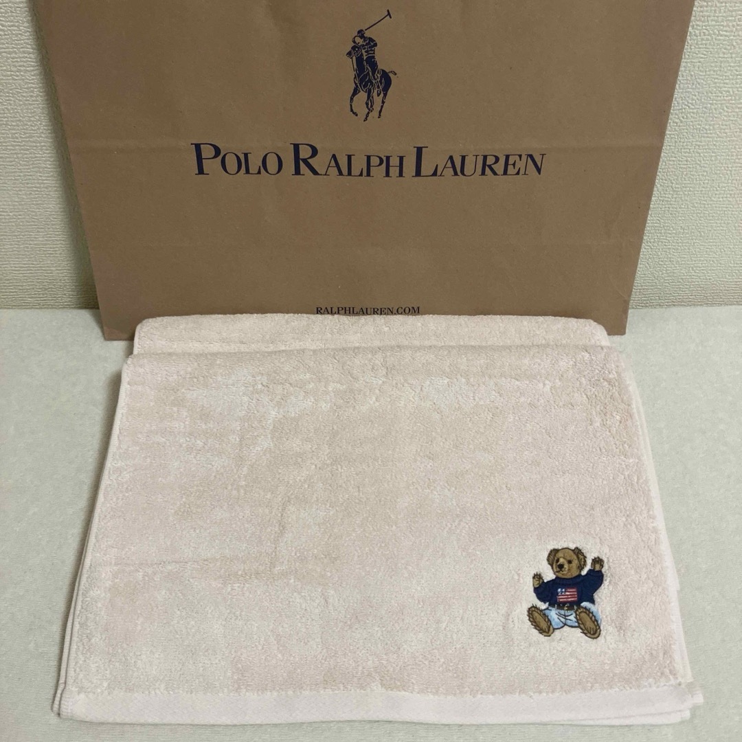 Ralph Lauren(ラルフローレン)のラルフローレン☆ポロベアフェイスタオル2枚セット　ピンク インテリア/住まい/日用品の日用品/生活雑貨/旅行(タオル/バス用品)の商品写真