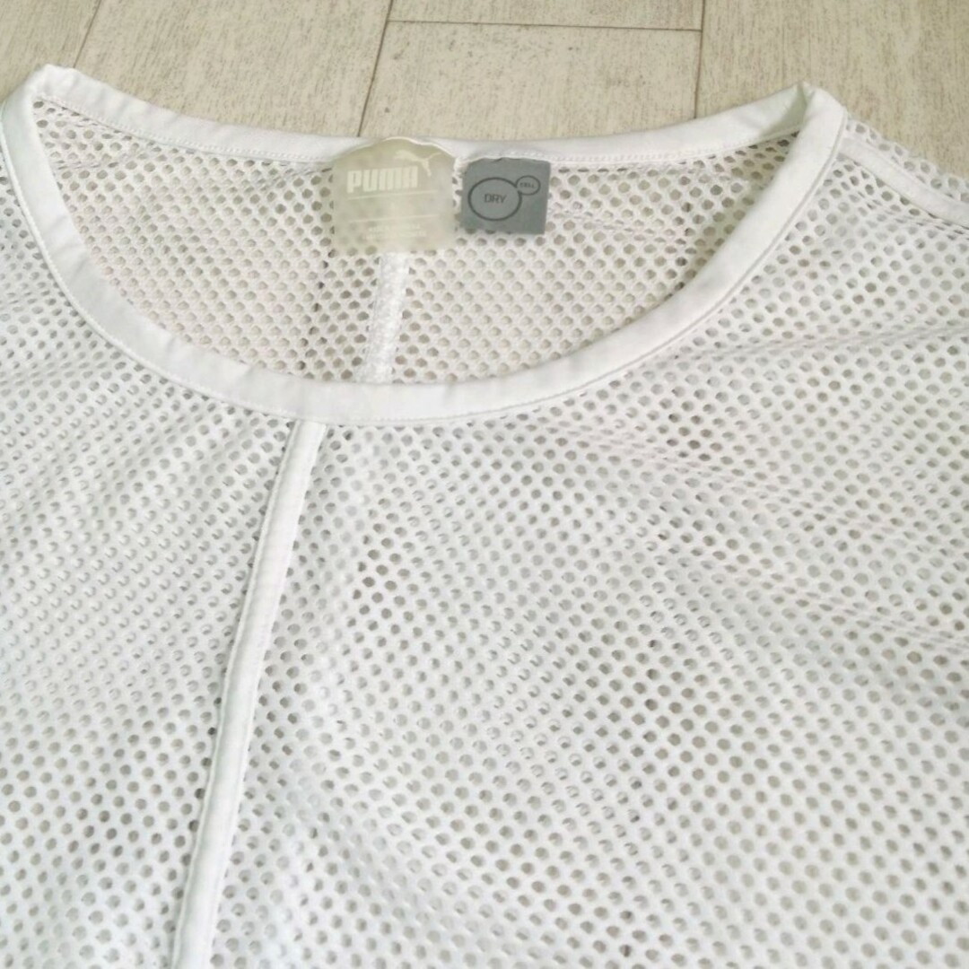PUMA(プーマ)のPUMA メッシュTシャツ Sサイズ ホワイト レディースのトップス(Tシャツ(半袖/袖なし))の商品写真