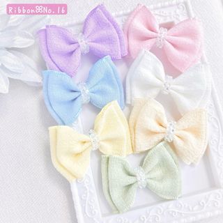 【RibbonꕤNo.16】オーロラシフォンリボン♥全7色♥各¥380(ファッション雑貨)