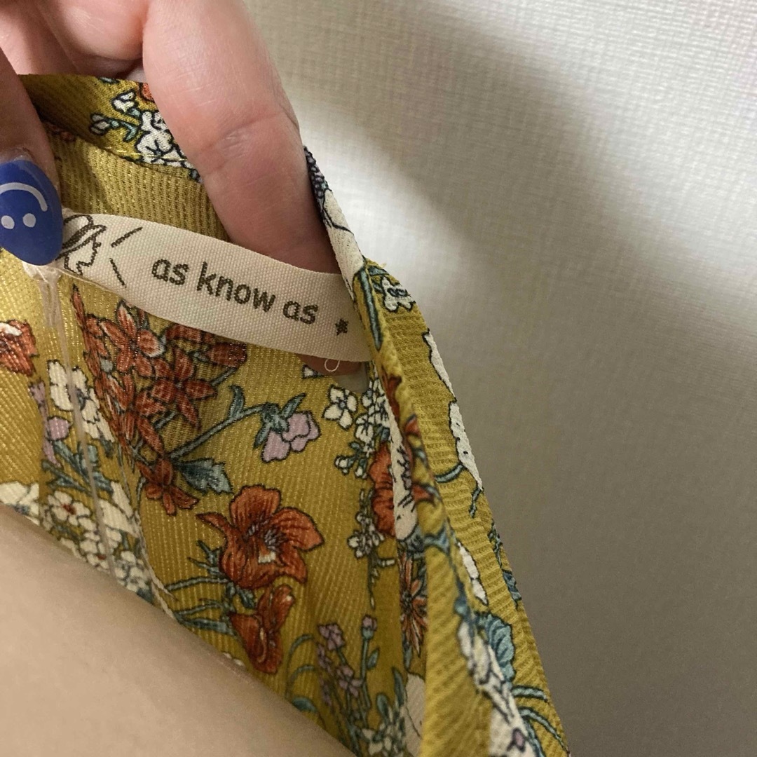 AS KNOW AS(アズノウアズ)のas know as 花柄 シャツワンピース ギャザー レディースのワンピース(ロングワンピース/マキシワンピース)の商品写真