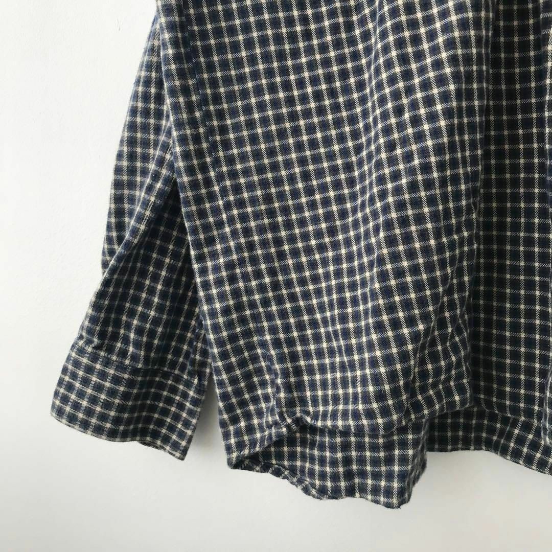 ms15古着　ネルシャツ　オーバーサイズ　チェックシャツ　好配色　ブルー　緑 メンズのトップス(シャツ)の商品写真