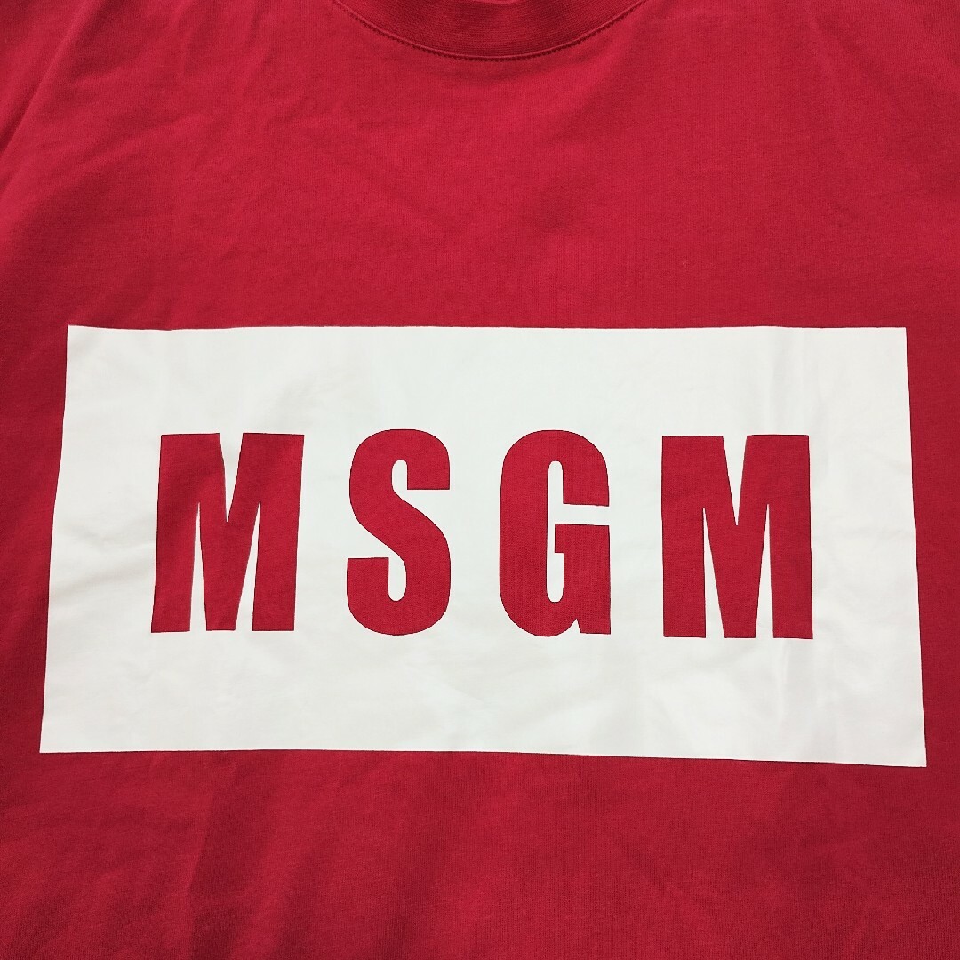 MSGM(エムエスジイエム)のMSGM　Tシャツ　半袖カットソー　ボックスロゴ　ショッピングピンク　M メンズのトップス(Tシャツ/カットソー(半袖/袖なし))の商品写真