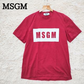 エムエスジイエム(MSGM)のMSGM　Tシャツ　半袖カットソー　ボックスロゴ　ショッピングピンク　M(Tシャツ/カットソー(半袖/袖なし))