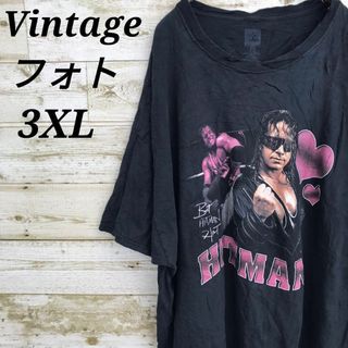 【k4451】USA古着ヴィンテージフォトプリント人物半袖ビッグTシャツアート(Tシャツ/カットソー(半袖/袖なし))