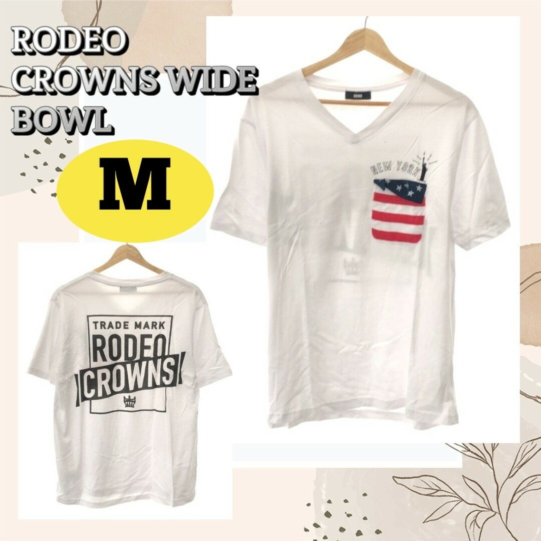 RODEO CROWNS WIDE BOWL(ロデオクラウンズワイドボウル)のロデオクラウンズワイドボウル トップス Tシャツ バックロゴプリント M レディースのトップス(Tシャツ(半袖/袖なし))の商品写真