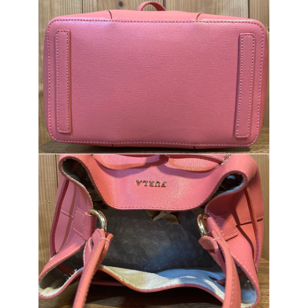 Furla(フルラ)のFURLA 巾着バッグ ショルダー ハンドバッグ  2way 本革 ピンク レディースのバッグ(ショルダーバッグ)の商品写真