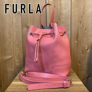 Furla - FURLA 巾着バッグ ショルダー ハンドバッグ  2way 本革 ピンク