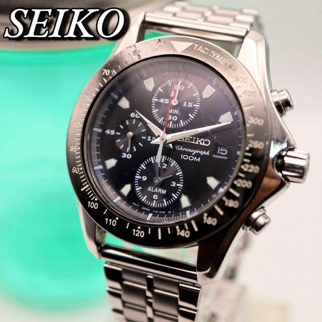 SEIKO(セイコー)のSEIKO クロノグラフ デイト ラウンド シルバー メンズ腕時計 600 メンズの時計(腕時計(アナログ))の商品写真