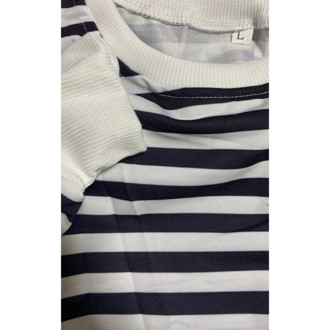 長袖ボーダーTシャツ　レディースＬ　試着のみ レディースのトップス(カットソー(長袖/七分))の商品写真