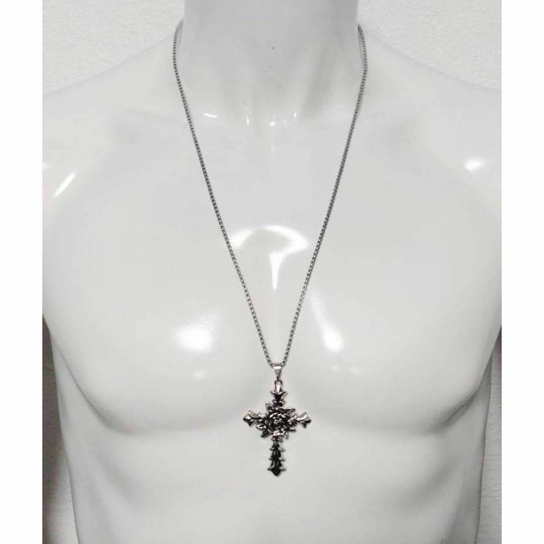 十字架　ネックレス　クロス　ロザリオ　ローズ　ロック　パンク　ロリータ　ゴスロリ メンズのアクセサリー(ネックレス)の商品写真