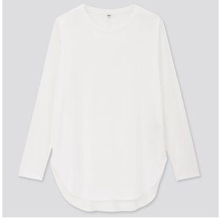 ユニクロ(UNIQLO)の【美品】UNIQLO コットンロングシャツテールT(シャツ/ブラウス(長袖/七分))