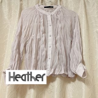 ヘザー(heather)のヘザーピンクベージュシースルーブラウスシアーカーディガンリリーブラウンスナイデル(シャツ/ブラウス(長袖/七分))