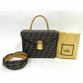 フェンディ(FENDI)のFENDI フェンディ ズッカ柄 バニティ ハンドバッグ キャンバス×レザー(その他)