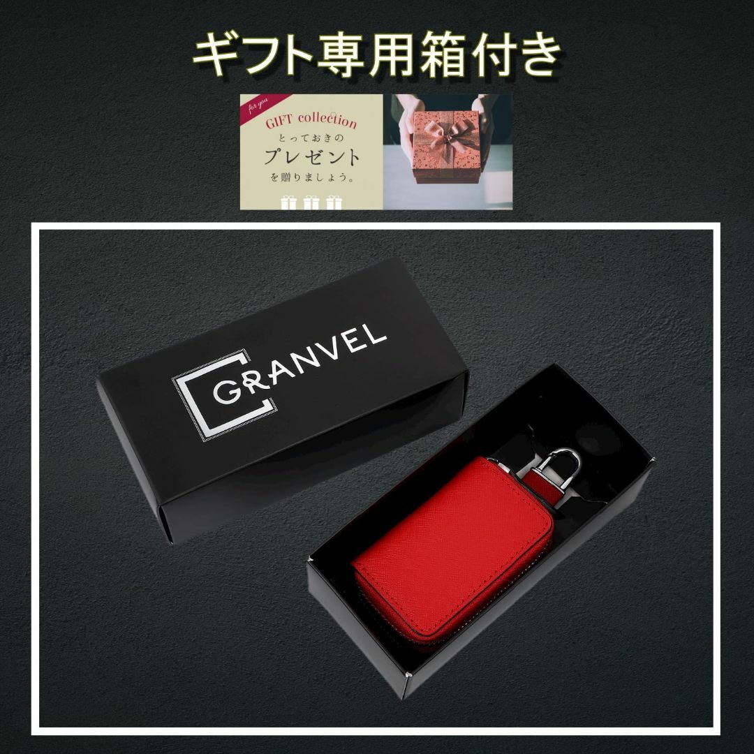 【色:レッド】[GRANVEL] キーケース メンズ スマートキー対応 クロスレ メンズのバッグ(その他)の商品写真