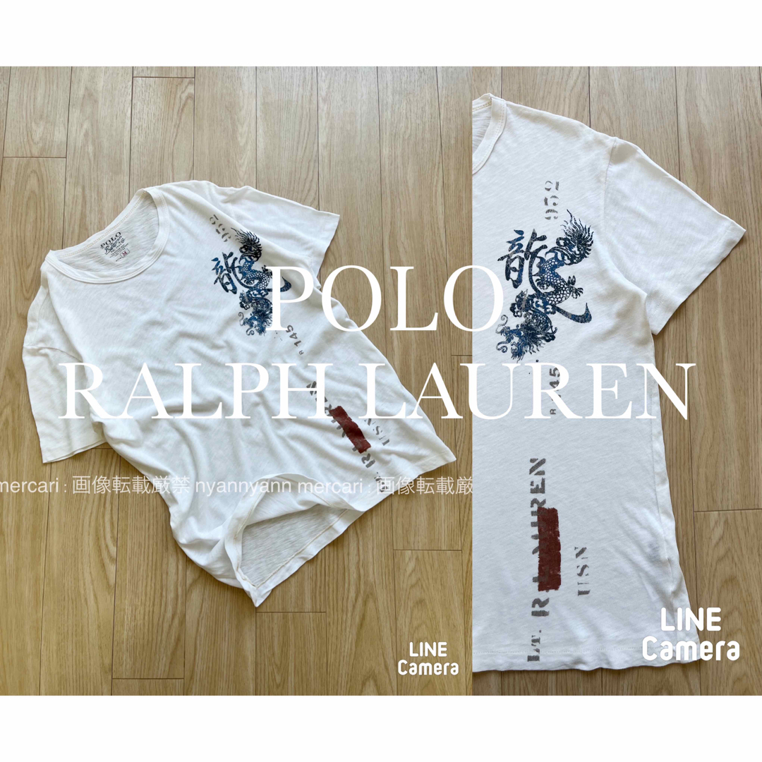 POLO RALPH LAUREN(ポロラルフローレン)の激レア ポロ ラルフローレン 龍 ドラゴン 和柄 Tシャツ 日本 藍染 メンズのトップス(Tシャツ/カットソー(半袖/袖なし))の商品写真