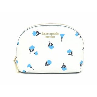 kate spade new york - 【新着】ケイト・スペード PWR00347 PVC オプティックホワイトマルチ ダインティ ブルーム スモール ドーム コスメティック ポーチ 【池袋店】【中古】