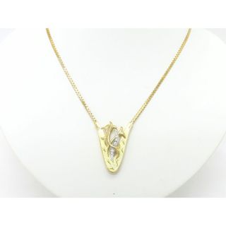 K18YG/Pt900 ダイヤ0.13ct デザイン ネックレス【池袋店】【中古】(ネックレス)