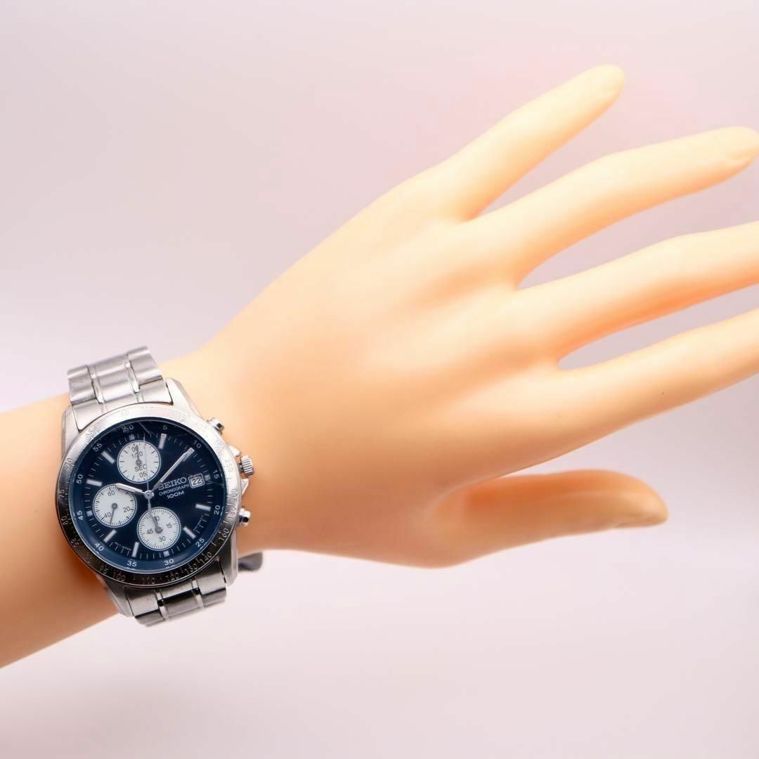 SEIKO(セイコー)のSEIKO クロノグラフ デイト ラウンド シルバー メンズ腕時計 601 メンズの時計(腕時計(アナログ))の商品写真