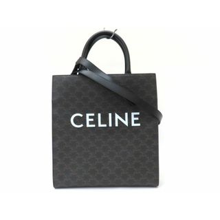 セリーヌ(celine)の【新着】セリーヌ 194432CIM.38NO トリオンキャンバスｘレザー ブラック ミディアムバーティカルカバ ハンドバッグ【池袋店】【中古】(ハンドバッグ)