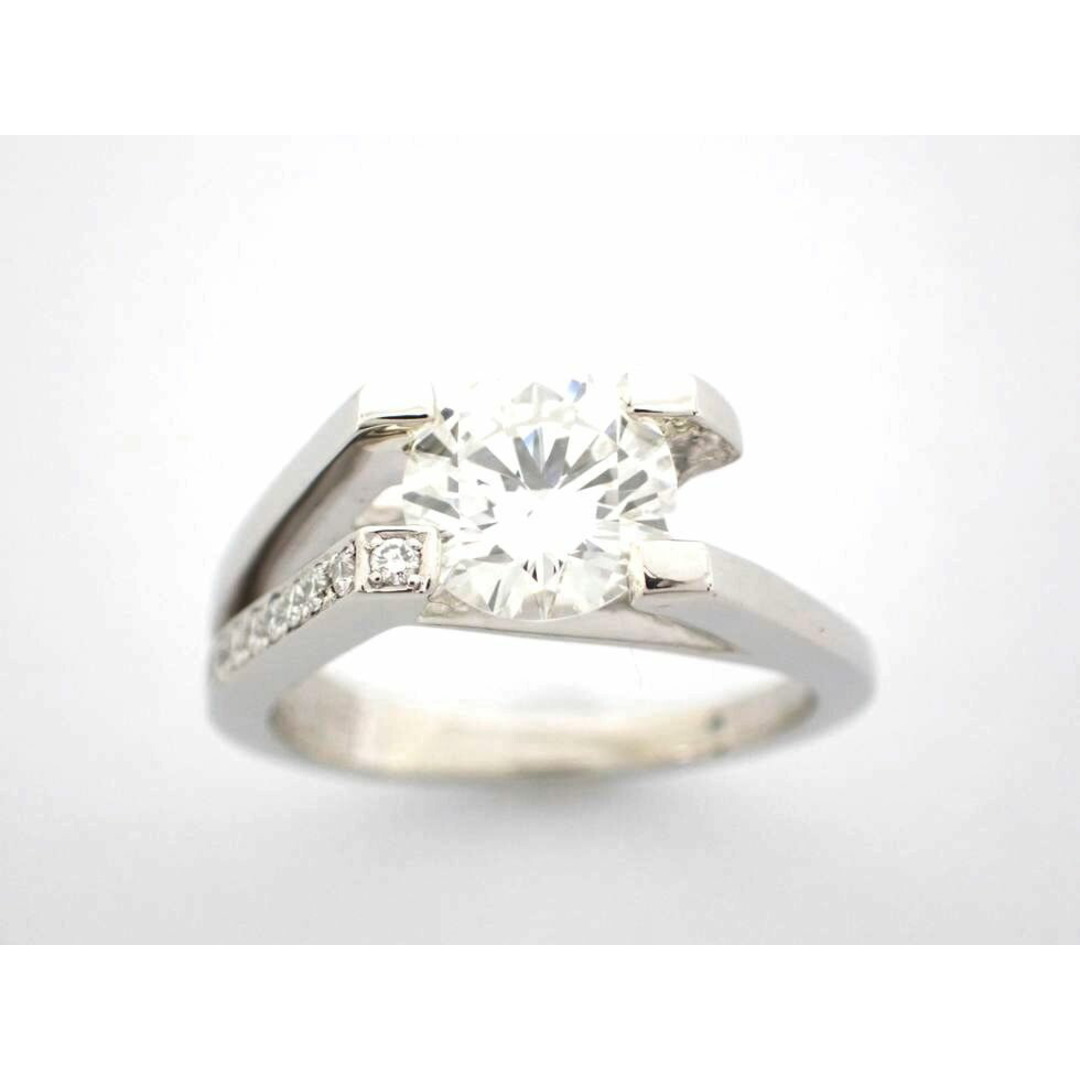 【新着】Pt900 ダイヤモンド 1.487ct（G.VVS-2.EX）メレダイヤ 0.17ct リング #11.5【池袋店】【中古】 レディースのアクセサリー(リング(指輪))の商品写真