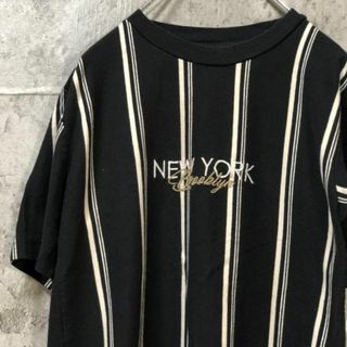 NEW YORK ストラップ 刺繍 USA輸入 高級 Tシャツ(Tシャツ/カットソー(半袖/袖なし))