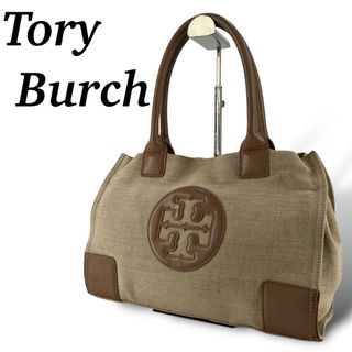 Tory Burch - トリーバーチ　トートバッグ　肩掛け可　エラ　ゴールド金具　キャンバス　レザー