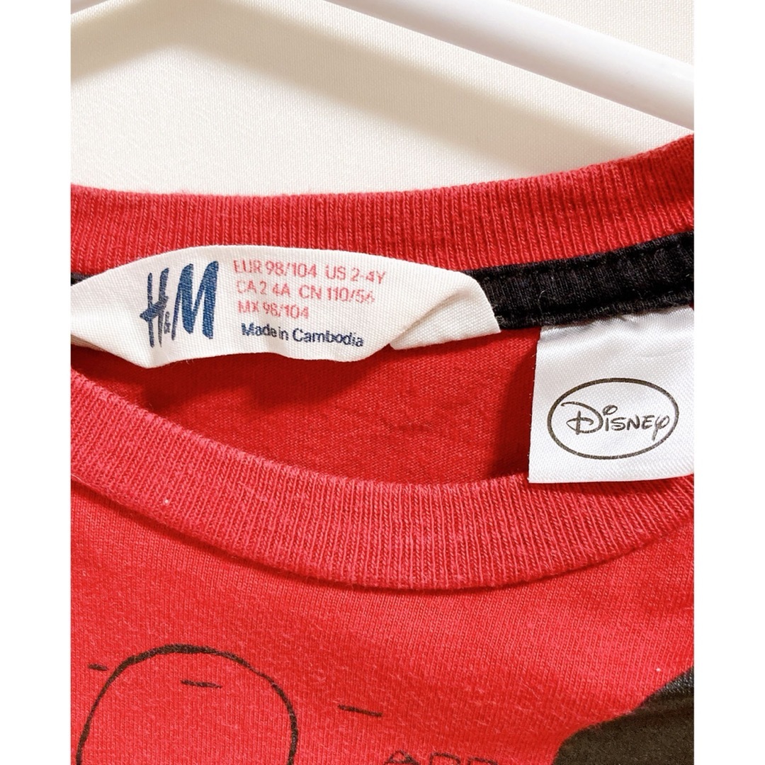 H&M(エイチアンドエム)のH&M Disney ミッキーマウス　ロングTシャツ　104 キッズ/ベビー/マタニティのキッズ服男の子用(90cm~)(Tシャツ/カットソー)の商品写真