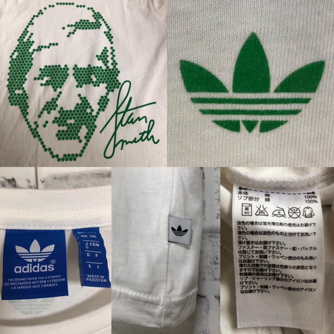 Originals（adidas）(オリジナルス)の美品XL⭐️00s adidas スタンスミス Tシャツ vintage 白×緑 メンズのトップス(Tシャツ/カットソー(半袖/袖なし))の商品写真