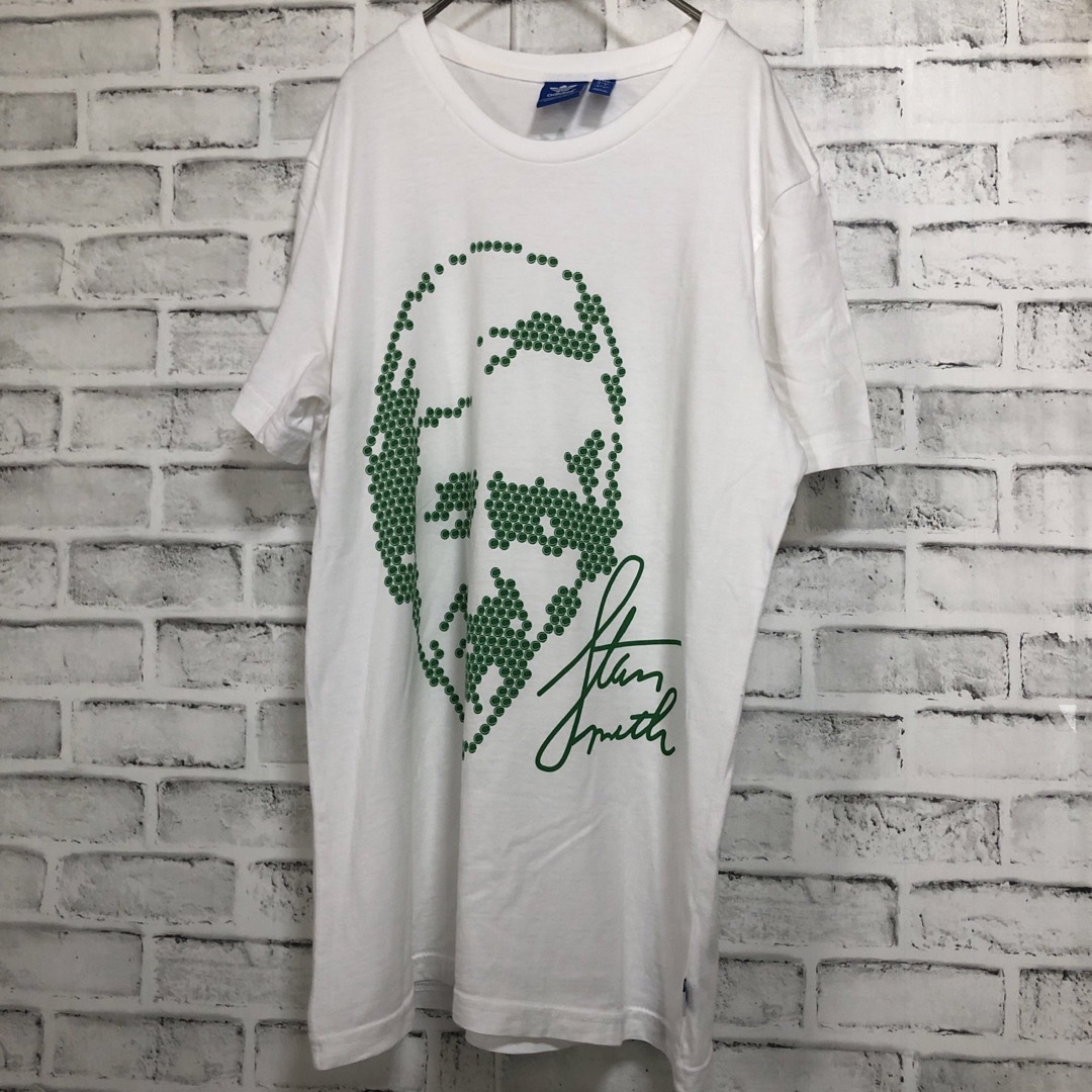 Originals（adidas）(オリジナルス)の美品XL⭐️00s adidas スタンスミス Tシャツ vintage 白×緑 メンズのトップス(Tシャツ/カットソー(半袖/袖なし))の商品写真