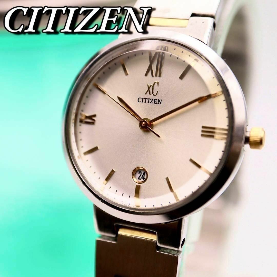 CITIZEN(シチズン)の美品！CITIZEN XC デイト ラウンド シルバー×ゴールド 腕時計 603 レディースのファッション小物(腕時計)の商品写真