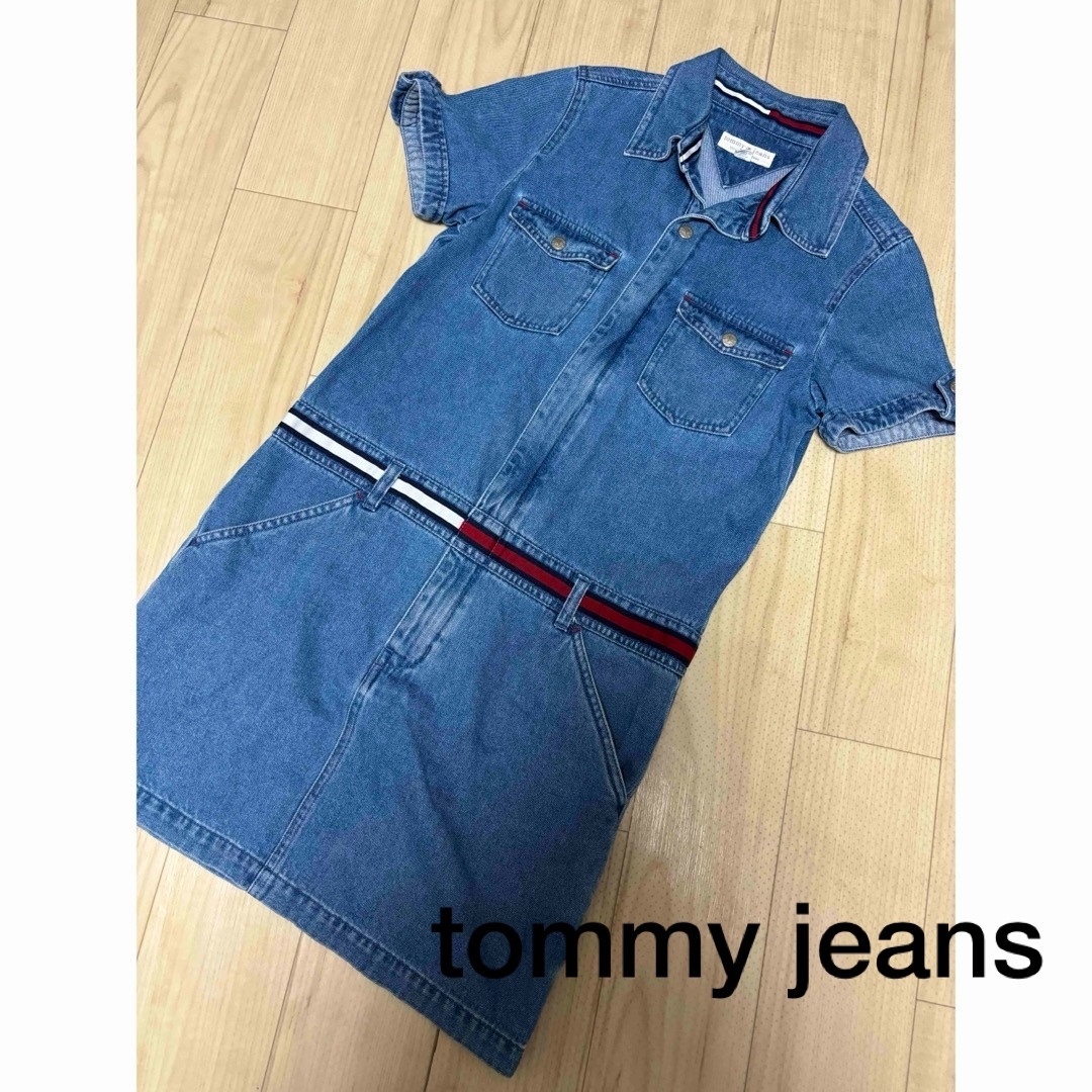 TOMMY JEANS(トミージーンズ)の119.tommy jeans.デニムワンピース.アメカジ レディースのワンピース(ひざ丈ワンピース)の商品写真