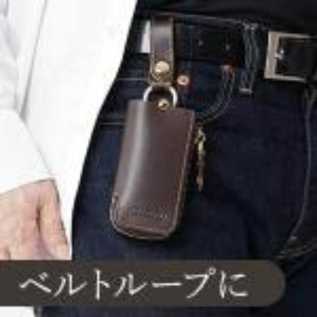【色:ブラウン】[ABA-COM] キーケース プレゼント 箱付きで贈り物に最適 メンズのバッグ(その他)の商品写真