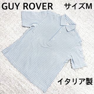 GUY ROVER - GUY ROVER ギローバー　ストライプ　半袖ポロシャツ　サイズM ブルー