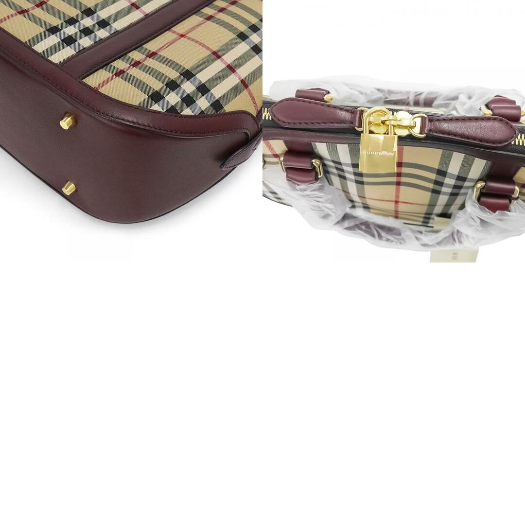 BURBERRY(バーバリー)のバーバリー スモール オーチャード イン ホースフェリーチェック 2way ショルダー ハンドバッグ グレインカーフレザー ポリエステル ブラウン ベージュ 茶 ゴールド金具 3994660 BURBERRY（新品・未使用品） レディースのバッグ(ハンドバッグ)の商品写真