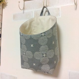 NO.9  大・布バスケット❁ウォールポケット❁ハンドメイド(雑貨)