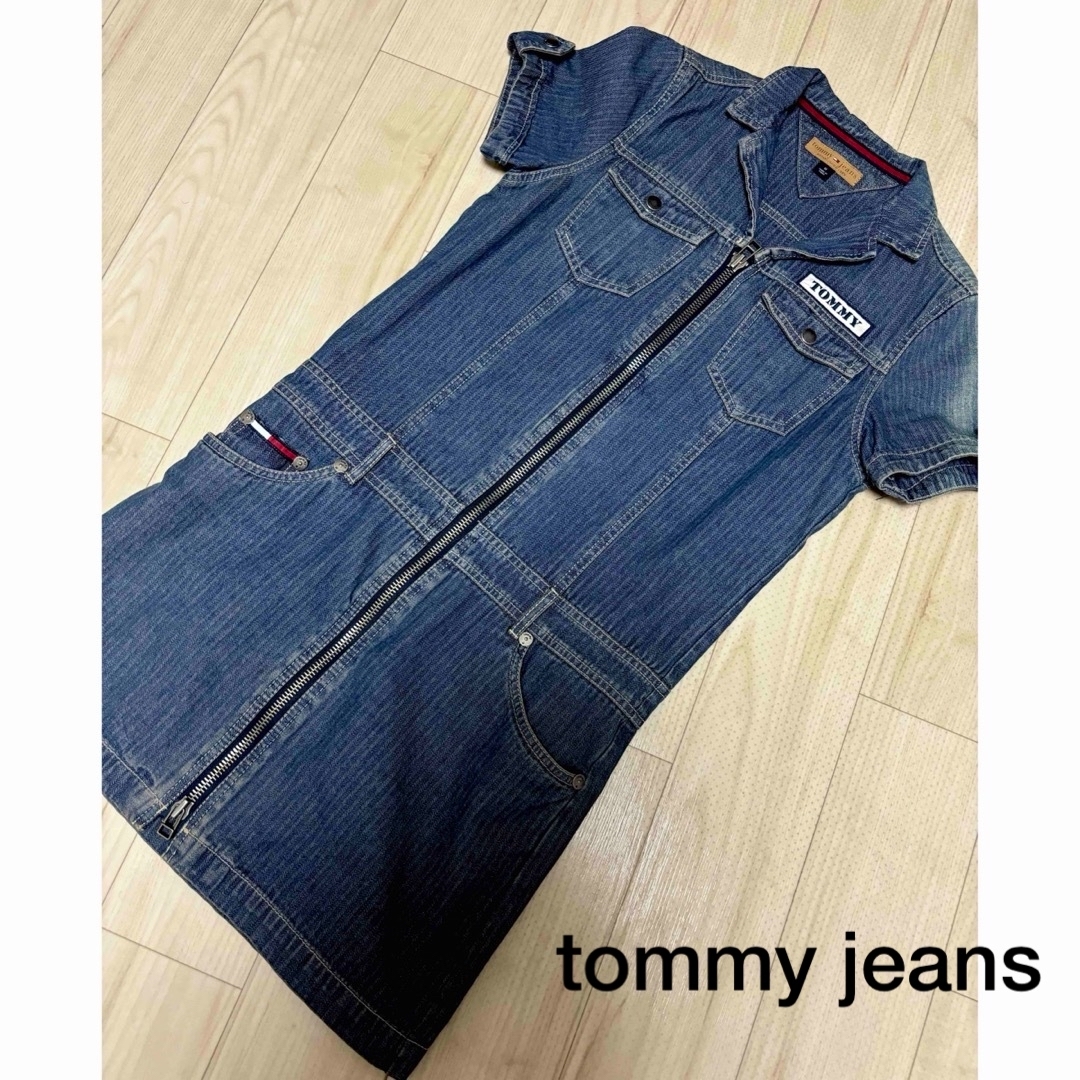 TOMMY JEANS(トミージーンズ)の120.tommy jeans.デニムワンピース.アメカジ レディースのワンピース(ひざ丈ワンピース)の商品写真