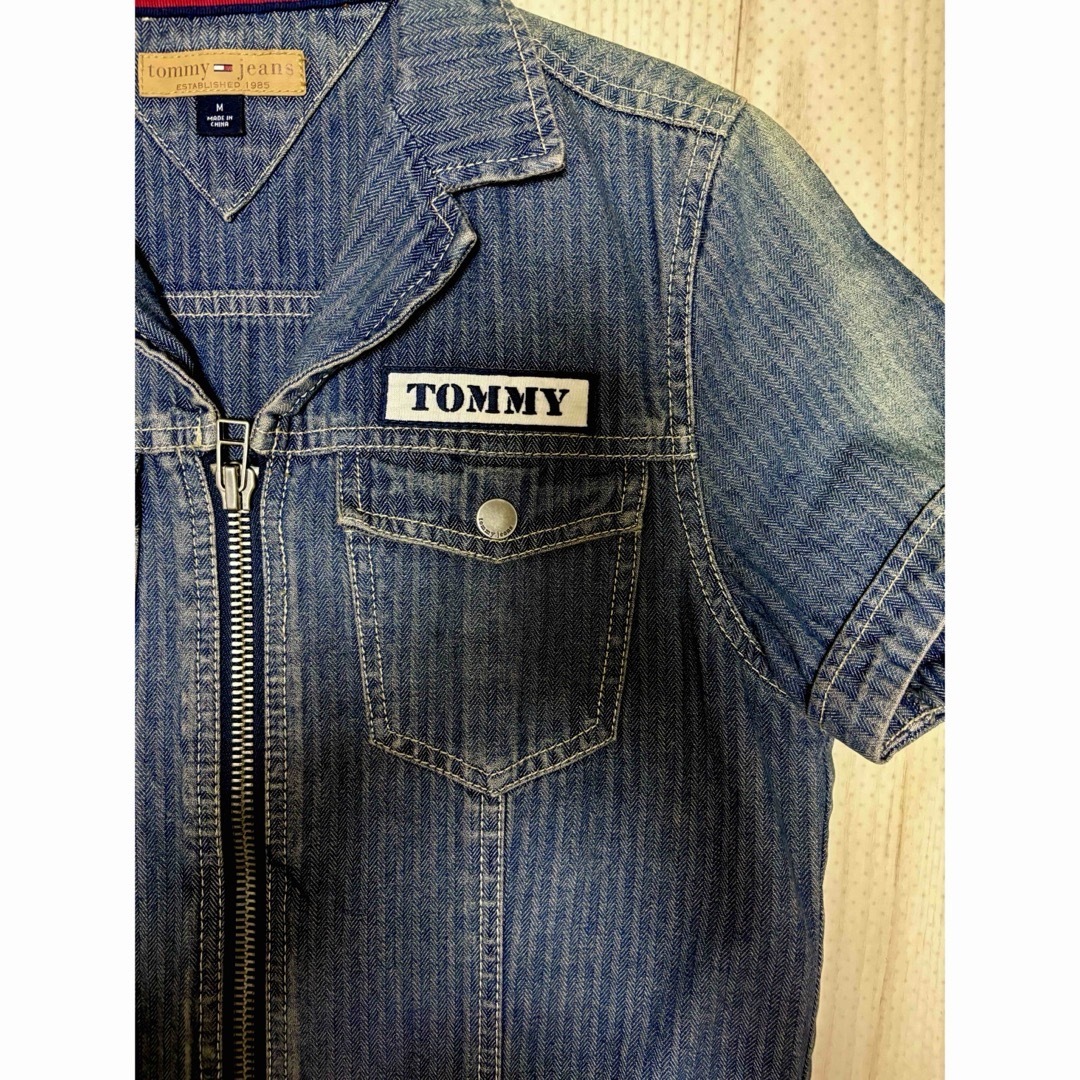 TOMMY JEANS(トミージーンズ)の120.tommy jeans.デニムワンピース.アメカジ レディースのワンピース(ひざ丈ワンピース)の商品写真