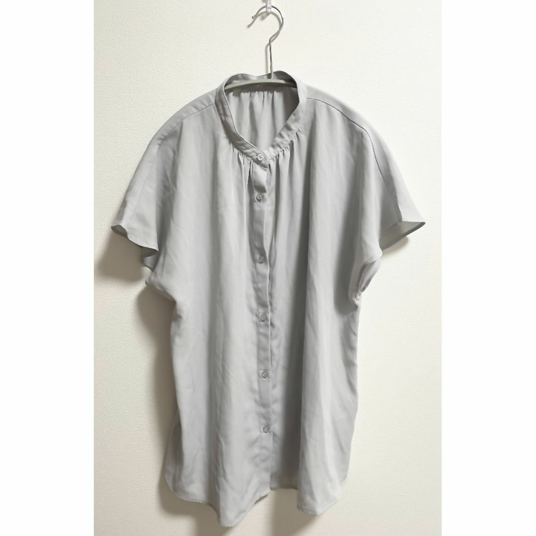 GU(ジーユー)のGU　エアリーバンドカラーシャツ レディースのトップス(シャツ/ブラウス(半袖/袖なし))の商品写真