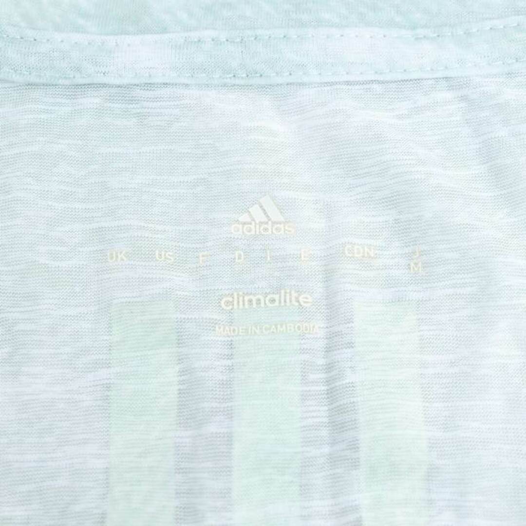 adidas(アディダス)のアディダス 半袖Ｔシャツ トップス クライマライト シアー素材 スポーツウエア レディース Mサイズ ミント×白 adidas レディースのトップス(Tシャツ(半袖/袖なし))の商品写真