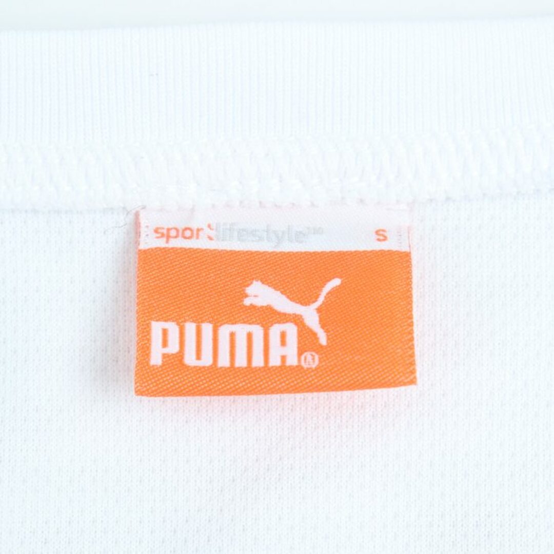 PUMA(プーマ)のプーマ 半袖Ｔシャツ トップス ワンポイントロゴ スポーツウエア レディース Sサイズ 白×緑 PUMA レディースのトップス(Tシャツ(半袖/袖なし))の商品写真