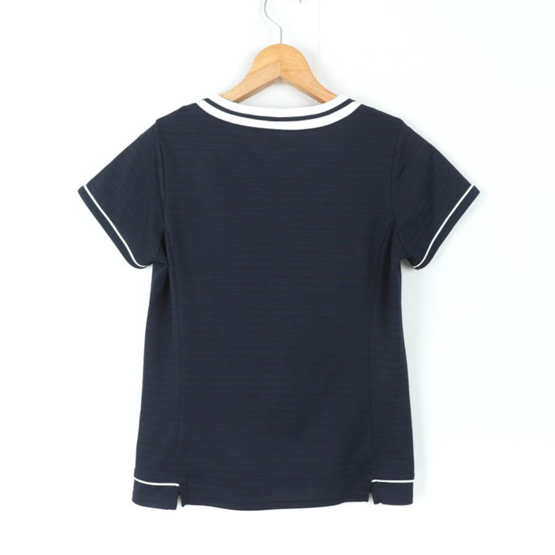 ellesse(エレッセ)のエレッセ 半袖Ｔシャツ トップス ワンポイントロゴ スポーツウエア レディース Lサイズ 紺×白 ellesse レディースのトップス(Tシャツ(半袖/袖なし))の商品写真