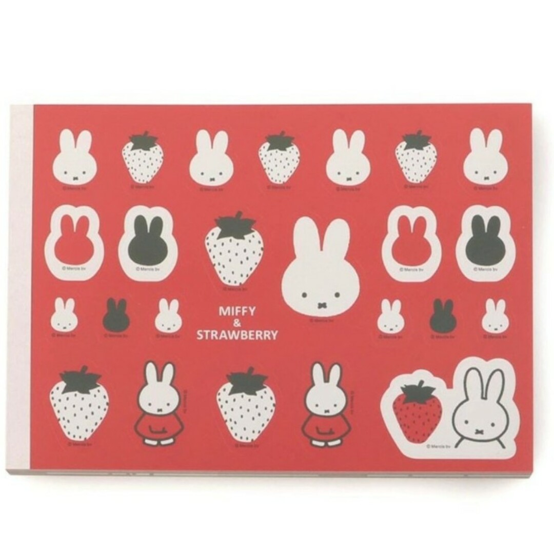 miffy(ミッフィー)の新品☆ミッフィー☆シール付☆いちご柄が可愛いメモパッド インテリア/住まい/日用品の文房具(ノート/メモ帳/ふせん)の商品写真